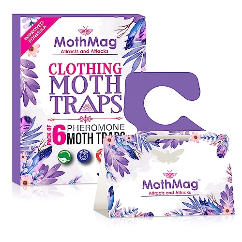 MothMag Moth Traps for Clothes, Closets, Fabrics, and Carpets, Clothes Moth Traps, Closet Moth Traps,Clothing Moth Pheromone Traps, Mothballs Alternative, How to Get Rid of Moths in House