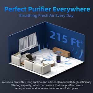 AROEVE Air Purifiers(Black) for Home with Two H13 HEPA Air Filter(One Basic Version & One Standard Version) For Smoke Pollen Dander Hair Smell In Bedroom Office Living Room and Kitchen