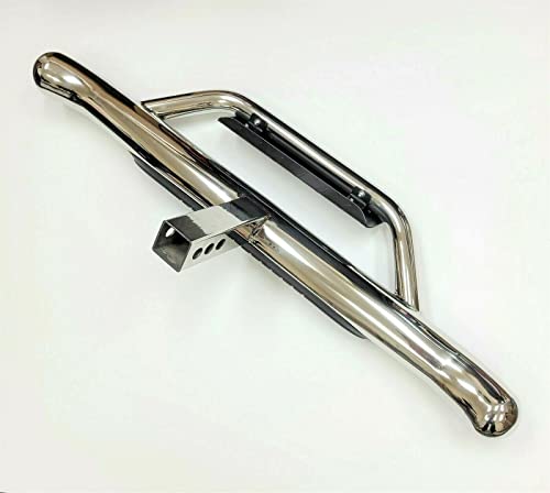 36" x 6.5" Towing Hitch Step Bar Drop Step 2" Receiver Round End Chrome Rear Bumper Guard Universal Truck Trailer