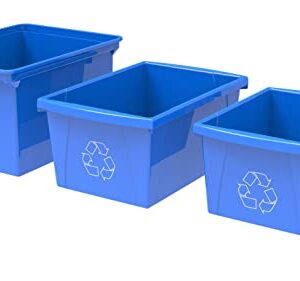 Storex 9 Gallon Recycle Bin, Blue, 1 Count (61549A01C)