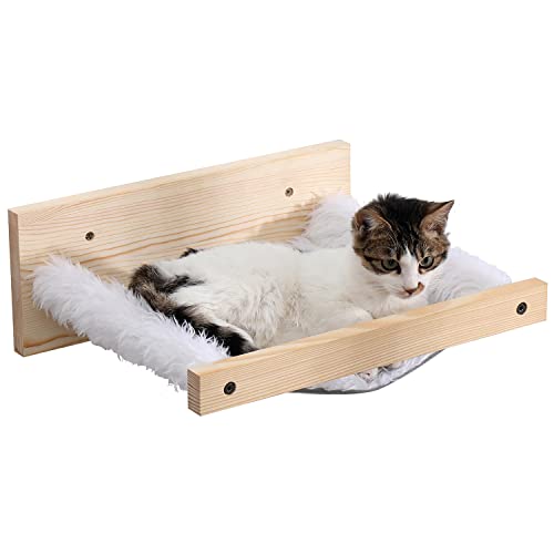 VIPACE Cat Hammock Wall Mounted, Cat Shelves and Perches for Wall, Cat Wall Bed Furniture, Cat Shelf for Sleeping, Playing, Climbing, Lounging, Easily Holds up to 35lbs