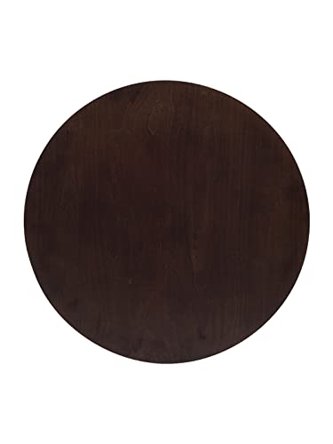 DAIVA CASA Orion Round Wooden Dining Table Birch Circle Dinner Table Solid Wood Kitchen & Dining Room Tables/Scandinavian Furniture Mid Century Modern Table Brown Small Dining Room Table 31 inch