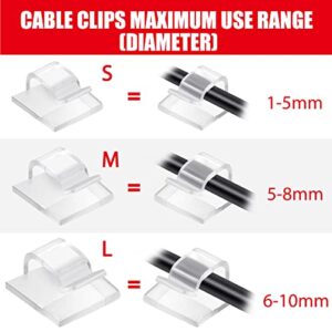 60 Pieces Outdoor Cable Clips with Adhesive Tapes Light Clips Decoration Clips Self Adhesive Hooks Wire Holder for Fairy Light (Clear)