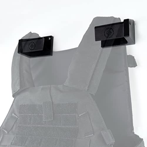 Spartan Mounts Built for Vest and Backpack Display | Holder Hook Hanger Organization | Low Profile Strong Utility Storage | Heavy Duty Rig Hunting Pack Tough Wall Mount Rack Training Defense Gear