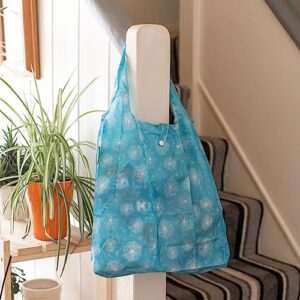 ECO CHIC Lightweight Foldable Reusable Shopping Bag | Water Resistant Shopping Tote Bag | Folds Into Attached Pouch for Storage | Made from Recycled Plastic Bottles (Save the Planet)