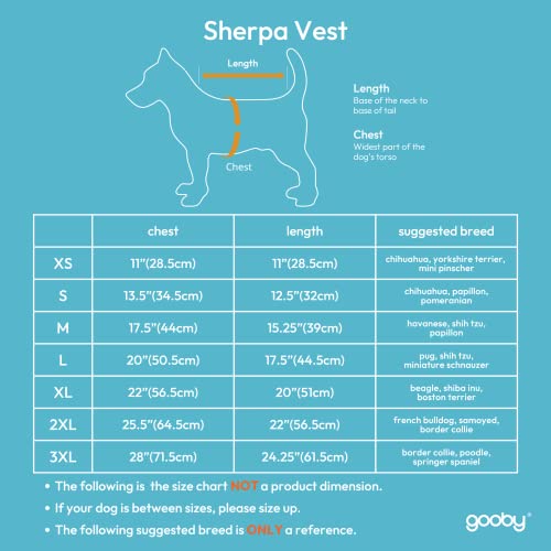 Gooby Sherpa Vest Dog Sweater - Stone Blue, Large - Warm Fuzzy Fleece Step in Dog Jacket Without Ring Leash - Winter Small Dog Sweater - Dog Sweaters for Small Dogs and Medium Dogs for Everyday Use