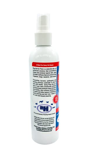 Ring Out for Pets: Control & Help Ringworm | Clean Pets Skin & Paws | Recovery & Itch Relief Calming Spray for Dog, Cat, Guinea Pig, Small or Large Animals/Pet. 8 oz Spray Bottle