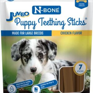 N-Bone Jumbo Puppy Teething Sticks Chicken Flavor Dog Treats, 7.28-oz Bag
