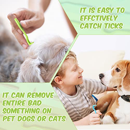Kittmip 24 Pcs Tick Remover Plastic Tick Remover Tools Tick Puller Removal Tick Grabber for Dogs Cats Humans, 3 Sizes (Blue, Green, Orange, Rose Red)