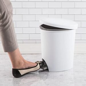 Sterilite 2.6 Gal Ultra StepOn Wastebasket with Lid, Ideal for The Bathroom, Bedroom or Home Office, White Lid & Base with Pedal & Liner, 4-Pack