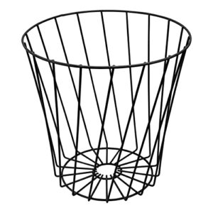 zerodeko mesh wire garbage can black: litter trash bin round open top wastebasket home office rubbish trash basket recycling bins