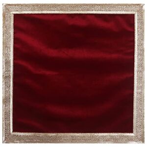 indian consigners red velvet cloth with golden shinny border, aasan pooja puja cloth poojan table cloth holy square tarot altar tablecloth