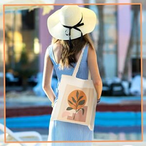3 Pieces Boho Canvas Tote Bag Reusable Aesthetic Canvas Bag Minimalist Canvas Totes School Shoulder Bag for Girls Grocery Cute Shopping Bags Kitchen Reusable Grocery Bags for Women Girl Shopping