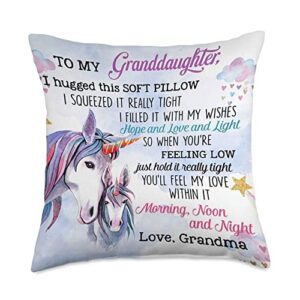 to our granddaughter i hugged this soft pillow squeezed it throw pillow, 18x18, multicolor