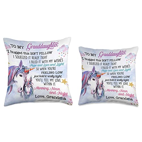 To our Granddaughter i hugged this soft pillow squeezed it Throw Pillow, 18x18, Multicolor