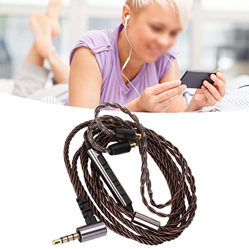 PUSOKEI Headphone Upgrade Cable， 3.5mm/A2DC Plug Earphone Replacement Cord, with Mic Wire Control, A2DC Connector Headphones for CKS1100 E40 E50 E70 and LS200