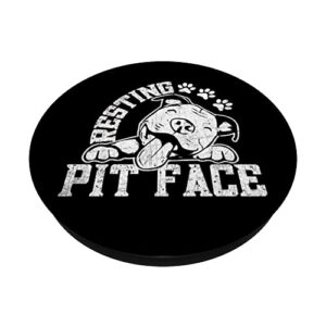 Pitbull Dog Lovers - Resting Pit Face Pit Bull Owner PopSockets Swappable PopGrip