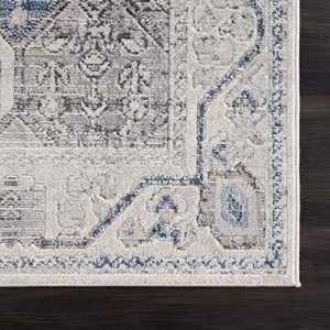 Bloom Rugs Troya Gray/Blue 8x10 Rug - Traditional Persian Area Rug for Living Room, Bedroom, Dining Room, and Kitchen - Exact Size: 7'5" x 10'