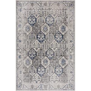 Bloom Rugs Troya Gray/Blue 8x10 Rug - Traditional Persian Area Rug for Living Room, Bedroom, Dining Room, and Kitchen - Exact Size: 7'5" x 10'