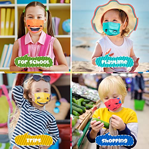 100Pcs Kids Disposable Face Masks 3 Ply Breathable Safety Colorful Children Mask, Soft on Skin Child Protection Face masks with Elastic Earloop