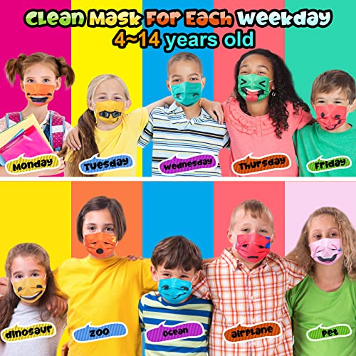 100Pcs Kids Disposable Face Masks 3 Ply Breathable Safety Colorful Children Mask, Soft on Skin Child Protection Face masks with Elastic Earloop