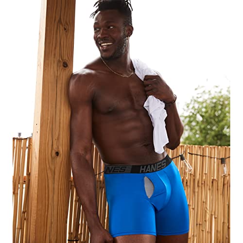 Hanes Men's X-Temp Total Support Pouch Boxer Brief, Anti-Chafing, Moisture-Wicking Underwear, Multi-Pack, Regular Leg-Black, XX-Large