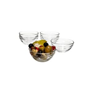 vikko 3.5" small glass bowls: clear bowls - mise en place bowls - glass prep bowls for cooking - sauce, snack, dessert & dip bowls - glass cereal bowls - glass bowls for kitchen - pinch bowl set of 6