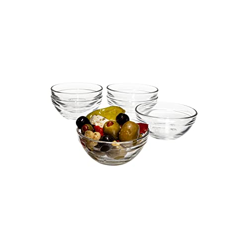 Vikko 3.5" Small Glass Bowls: Clear Bowls - Mise En Place Bowls - Glass Prep Bowls For Cooking - Sauce, Snack, Dessert & Dip Bowls - Glass Cereal Bowls - Glass Bowls for Kitchen - Pinch Bowl Set of 6