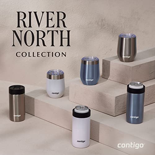 Contigo River North Stainless Steel 2-in-1 Slim Can Cooler and Tumbler with Splash-Proof Lid