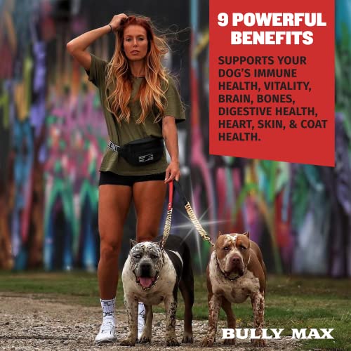 Dog Vitamins Total Health Dog Chews by Bully Max | Puppy and Adult Dog Omega 3 Supplement | Health and Immunity Vitality Chews | Performance Series Muscle Builder for All Breeds | 75 Chews per Bag