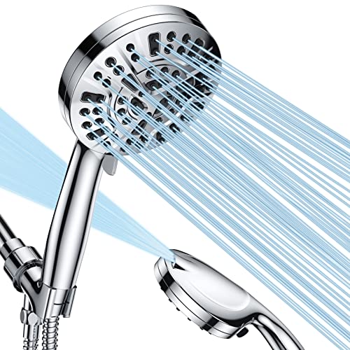 Sosirolo High Pressure Shower Head with Handheld, 8 Spray Settings + 2 Power Jet Modes Shower Heads, 5.04" Detachable Showerhead Set with Stainless Steel Hose and Adjustable Bracket