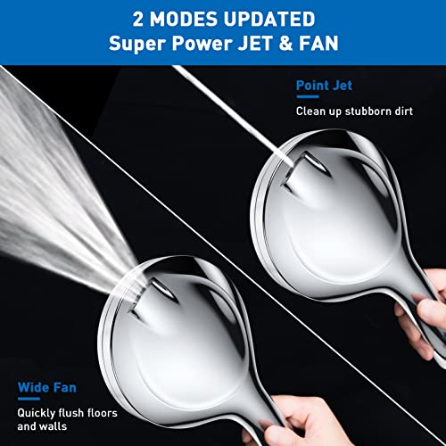 Sosirolo High Pressure Shower Head with Handheld, 8 Spray Settings + 2 Power Jet Modes Shower Heads, 5.04" Detachable Showerhead Set with Stainless Steel Hose and Adjustable Bracket