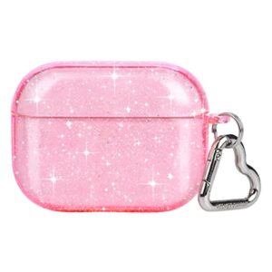 velvet caviar airpods 3rd generation case cute protective cover - compatible with apple airpods 3 case for women with keychain - gen 3 (2021) (pink stardust glitter)