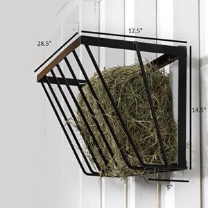 SHEDorize Hay Rack - Premium Quality Hay Feeder Rack for Horses, Goats & Sheep - Designed to Hold 4 Cakes of Hay - Wall Mounted Horse Feed Bucket with Rounded Edges (27 x 13 x 14.5 inches)