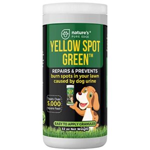 yellow spot green™ cures urine burns and prevents yellow spots in your yard. dog urine neutralizer for lawns. repair and protect grass from dog pee. easy to use granules. large 32 ounce.