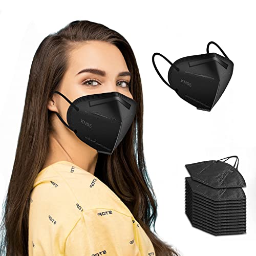 CALBODE 50PCS KN95 Face Mask 5-Ply Cup Dust Safety Masks Black Masks Breathable Protection Masks.