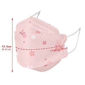 4 Ply Kids KF_94 Protection Face_Mask with Nose Wire, 50 Pack Disposable FaceMasks with 4D Designs for Boys Girls School (KF94_FLORAL_01)