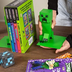 Minecraft 6-Inch Creeper Bookends, Set of 2 | Bookshelf Decor Room Essentials, Storage Organizer for Shelves and Desktops, Book Stoppers | Video Game Gifts And Collectibles