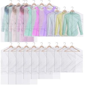 60 pcs 3 sizes dry cleaner bags plastic clear garment bags can be hung transparent clothes dust cover for suits, dresses, gowns, coats, uniforms