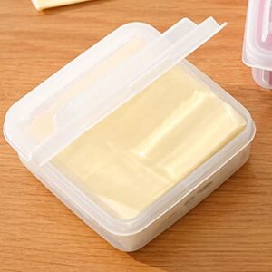 Cabilock 2 Pcs Fridge Storage Containers Cheese Butter Saver Refrigerator Produce Organizer Bins Fresh Vegetable Fruit Storage Box Food Keeper Tray Case for Home Fridge Kitchen