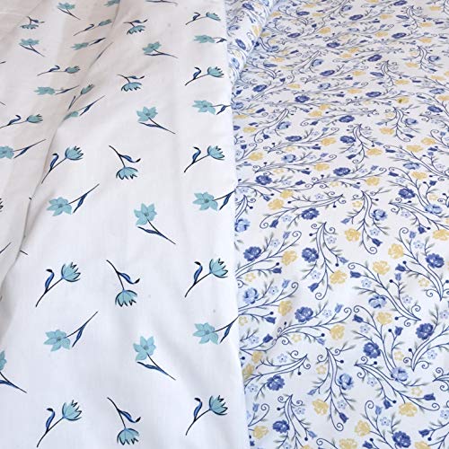 Maviss Homes Beautiful IndianMulticolour Design Double Cotton Duvet Quilt Cover and 2 Pillowcase Bed Set | Home Decore (Floral 3, King Size 90 X 104 in)