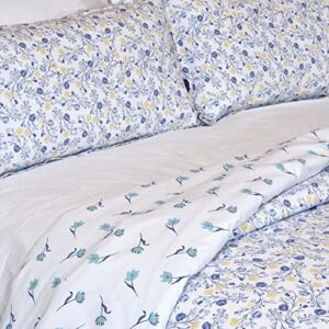 Maviss Homes Beautiful IndianMulticolour Design Double Cotton Duvet Quilt Cover and 2 Pillowcase Bed Set | Home Decore (Floral 3, King Size 90 X 104 in)