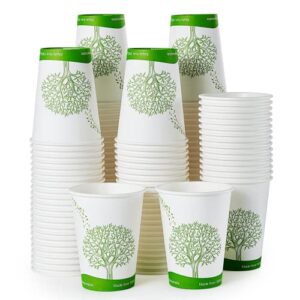 ecolipak 240 pack 12 oz compostable paper cups, biodegradable disposable paper coffee cups with pla lined, eco-friendly hot drinking cups for party, picnic,travel,and events