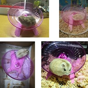 3 in 1 Hamster Water Bottle + Flying Saucer Exercise Wheel for Dwarf Hamster Mouse Rat Hedgehog (Pink)