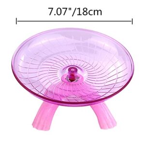 3 in 1 Hamster Water Bottle + Flying Saucer Exercise Wheel for Dwarf Hamster Mouse Rat Hedgehog (Pink)