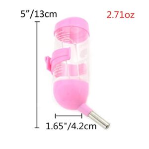 3 in 1 Hamster Water Bottle + Flying Saucer Exercise Wheel for Dwarf Hamster Mouse Rat Hedgehog (Pink)