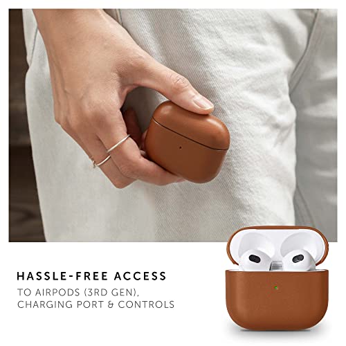 Native Union Leather Case for AirPods (3rd Gen) – Handcrafted Fully-Wrapped Genuine Italian Leather case – Compatible with Qi Wireless Chargers – for AirPods (Tan)