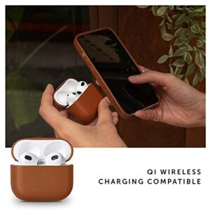 Native Union Leather Case for AirPods (3rd Gen) – Handcrafted Fully-Wrapped Genuine Italian Leather case – Compatible with Qi Wireless Chargers – for AirPods (Tan)