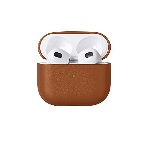 Native Union Leather Case for AirPods (3rd Gen) – Handcrafted Fully-Wrapped Genuine Italian Leather case – Compatible with Qi Wireless Chargers – for AirPods (Tan)