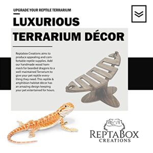 Reptabox Creations Reptile Hammock- Bearded Dragon Hammock Made Plywood - Reptile & Amphibian Habitat Décor Suitable for Gecko, Bearded Dragon, Uromastyx - Available in 6 Colors (19” L 12”H)